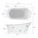 70" x 34" Modern Freestanding Acrylic Soaking Bathtub Glossy White Large Soaker Tub Chrome Drain VA6839 - HomeBeyond