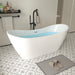 71" x 29" Modern Freestanding Acrylic Soaking Bathtub White Ergonomic Deep Soaker Tub Chrome Drain VA6903 - HomeBeyond