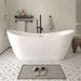 71" x 29" Modern Freestanding Acrylic Soaking Bathtub White Ergonomic Deep Soaker Tub Chrome Drain VA6903 - HomeBeyond