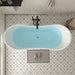 71" x 29" Modern Freestanding Acrylic Soaking Bathtub White Ergonomic Deep Soaker Tub Chrome Drain VA6903 - HomeBeyond