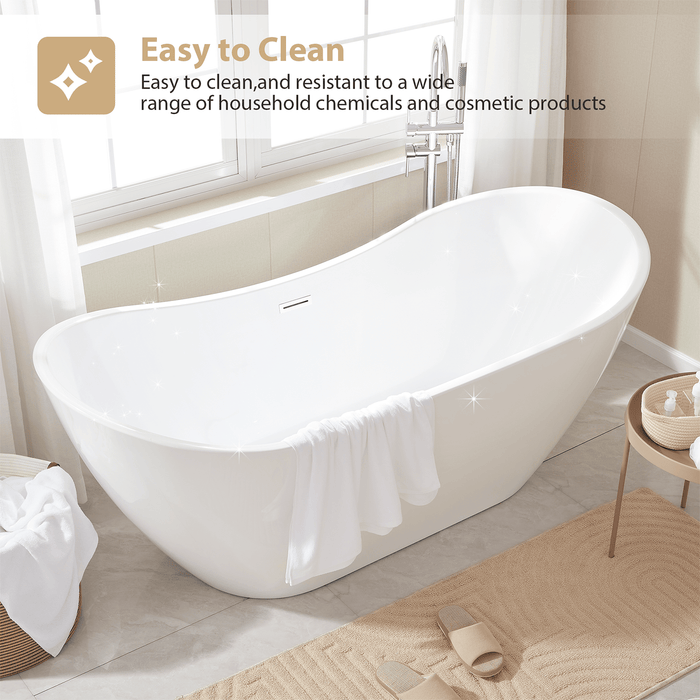 71" x 32” Freestanding Soaking Bathtub - HomeBeyond