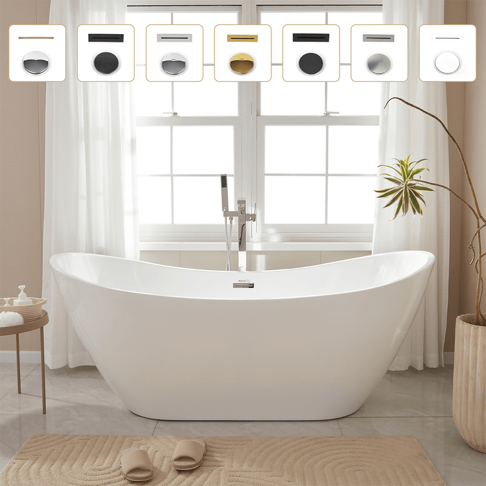 71" x 32” Freestanding Soaking Bathtub - HomeBeyond