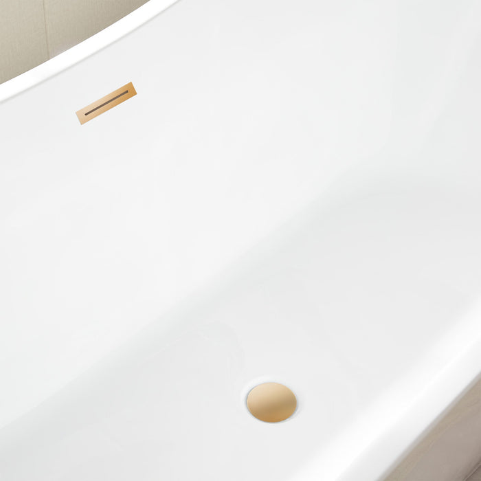 71" x 32" Modern Acrylic Oval Double Slipper Freestanding Soaking Bathtub - VA6517 - HomeBeyond