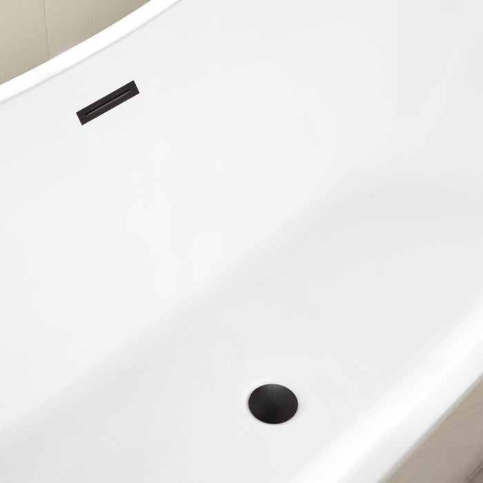 71" x 32" Modern Acrylic Oval Double Slipper Freestanding Soaking Bathtub - VA6517 - HomeBeyond