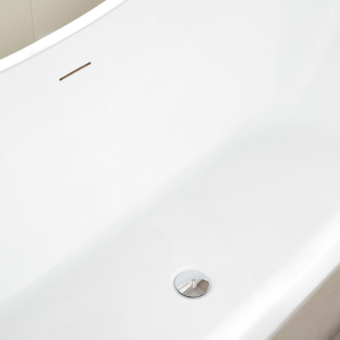 71" x 32" Modern Acrylic Oval Double Slipper Freestanding Soaking Bathtub - VA6517 - HomeBeyond