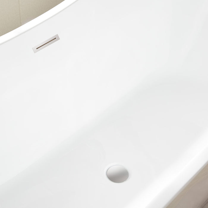 71" x 32" Modern Acrylic Oval Double Slipper Freestanding Soaking Bathtub - VA6517 - HomeBeyond