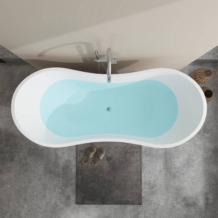 71" x 32" Modern Acrylic Oval Double Slipper Freestanding Soaking Bathtub - VA6517 - HomeBeyond