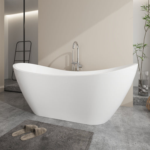 71" x 32" Modern Acrylic Oval Double Slipper Freestanding Soaking Bathtub - VA6517 - HomeBeyond
