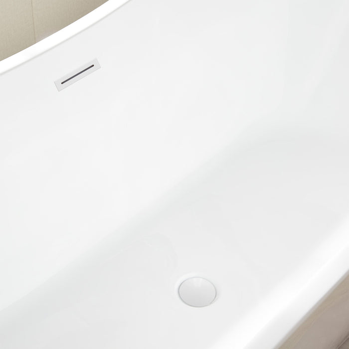 71" x 32" Modern Acrylic Oval Double Slipper Freestanding Soaking Bathtub - VA6517 - HomeBeyond