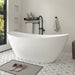 71" x 33" Modern Oval Freestanding Acrylic Soaking Bathtub White Large Soaker Tub Center Drain UPC Certified VA6807 - HomeBeyond