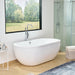 71” x 34“ Freestanding White Acrylic Bathtub Modern Stand Alone Soaking Tub - HomeBeyond