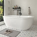71" x 34" Modern Freestanding Acrylic Soaking Bathtub White Large Soaker Tub Chrome Drain UPC Certified VA6837 - HomeBeyond
