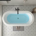 71" x 34" Modern Freestanding Acrylic Soaking Bathtub White Large Soaker Tub Chrome Drain UPC Certified VA6837 - HomeBeyond