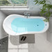 71" x 35" Modern Freestanding Acrylic Soaking Bathtub White Oval Single Slipper Soaker Tub VA6512-L - HomeBeyond