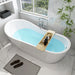 71" x 35" Modern Freestanding Acrylic Soaking Bathtub White Oval Single Slipper Soaker Tub VA6512-L - HomeBeyond