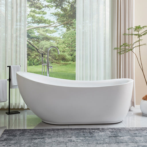 71" x 35" Modern Freestanding Acrylic Soaking Tub-VA6512-L - HomeBeyond