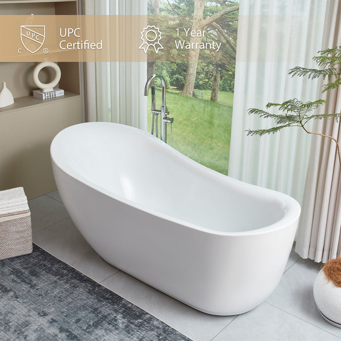 71" x 35" Modern Freestanding Acrylic Soaking Tub-VA6512-L - HomeBeyond