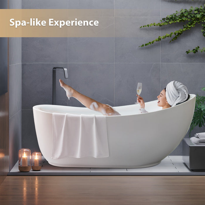 71" x 35" Modern Freestanding Acrylic Soaking Tub-VA6512-L - HomeBeyond