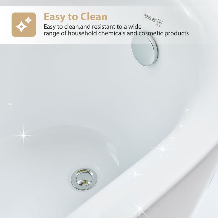 71" x 35" Modern Freestanding Acrylic Soaking Tub-VA6512-L - HomeBeyond