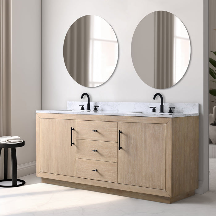 72" Double Sink Bathroom Vanity with Sink and Top, With Soft Closing Doors - HomeBeyond