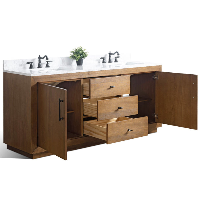 72" Double Sink Bathroom Vanity with Sink and Top, With Soft Closing Doors - HomeBeyond