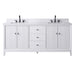 72" Double Sink Freestanding Bath Vanity Cabinet with White Engineered Marble Top - HomeBeyond