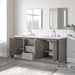 72" Double Sink Freestanding Bath Vanity Cabinet with White Engineered Marble Top - HomeBeyond