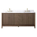 72" Double Sink Freestanding Bath Vanity Cabinet with White Engineered Marble Top - HomeBeyond