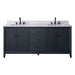 72" Double Sink Freestanding Bath Vanity Cabinet with White Engineered Marble Top - HomeBeyond