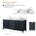 72" Double Sink Freestanding Bath Vanity Cabinet with White Engineered Marble Top - HomeBeyond