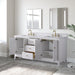 72" Double Sink Freestanding Bath Vanity Cabinet with White Engineered Marble Top - HomeBeyond
