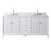 72" Double Sink Freestanding Bath Vanity Cabinet with White Engineered Marble Top - HomeBeyond