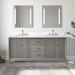 72" Double Sink Freestanding Bath Vanity Cabinet with White Engineered Marble Top - HomeBeyond