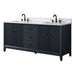 72" Double Sink Freestanding Bath Vanity Cabinet with White Engineered Marble Top - HomeBeyond