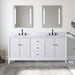 72" Double Sink Freestanding Bath Vanity Cabinet with White Engineered Marble Top - HomeBeyond