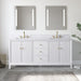 72" Double Sink Freestanding Bath Vanity Cabinet with White Engineered Marble Top - HomeBeyond
