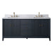 72" Double Sink Freestanding Bath Vanity Cabinet with White Engineered Marble Top - HomeBeyond