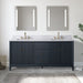 72" Double Sink Freestanding Bath Vanity Cabinet with White Engineered Marble Top - HomeBeyond