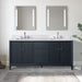 72" Double Sink Freestanding Bath Vanity Cabinet with White Engineered Marble Top - HomeBeyond