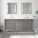 72" Double Sink Freestanding Bath Vanity Cabinet with White Engineered Marble Top - HomeBeyond