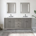 72" Double Sink Freestanding Bath Vanity Cabinet with White Engineered Marble Top - HomeBeyond