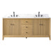 72" Double Sink Freestanding Bath Vanity Cabinet with White Engineered Marble Top - HomeBeyond