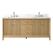 72" Double Sink Freestanding Bath Vanity Cabinet with White Engineered Marble Top - HomeBeyond