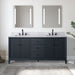 72" Double Sink Freestanding Bath Vanity Cabinet with White Engineered Marble Top - HomeBeyond