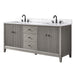 72" Double Sink Freestanding Bath Vanity Cabinet with White Engineered Marble Top - HomeBeyond