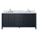 72" Double Sink Freestanding Bath Vanity Cabinet with White Engineered Marble Top - HomeBeyond