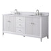 72" Double Sink Freestanding Bath Vanity Cabinet with White Engineered Marble Top - HomeBeyond