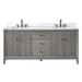 72" Double Sink Freestanding Bath Vanity Cabinet with White Engineered Marble Top - HomeBeyond