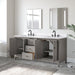 72" Double Sink Freestanding Bath Vanity Cabinet with White Engineered Marble Top - HomeBeyond