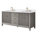 72" Double Sink Freestanding Bath Vanity Cabinet with White Engineered Marble Top - HomeBeyond